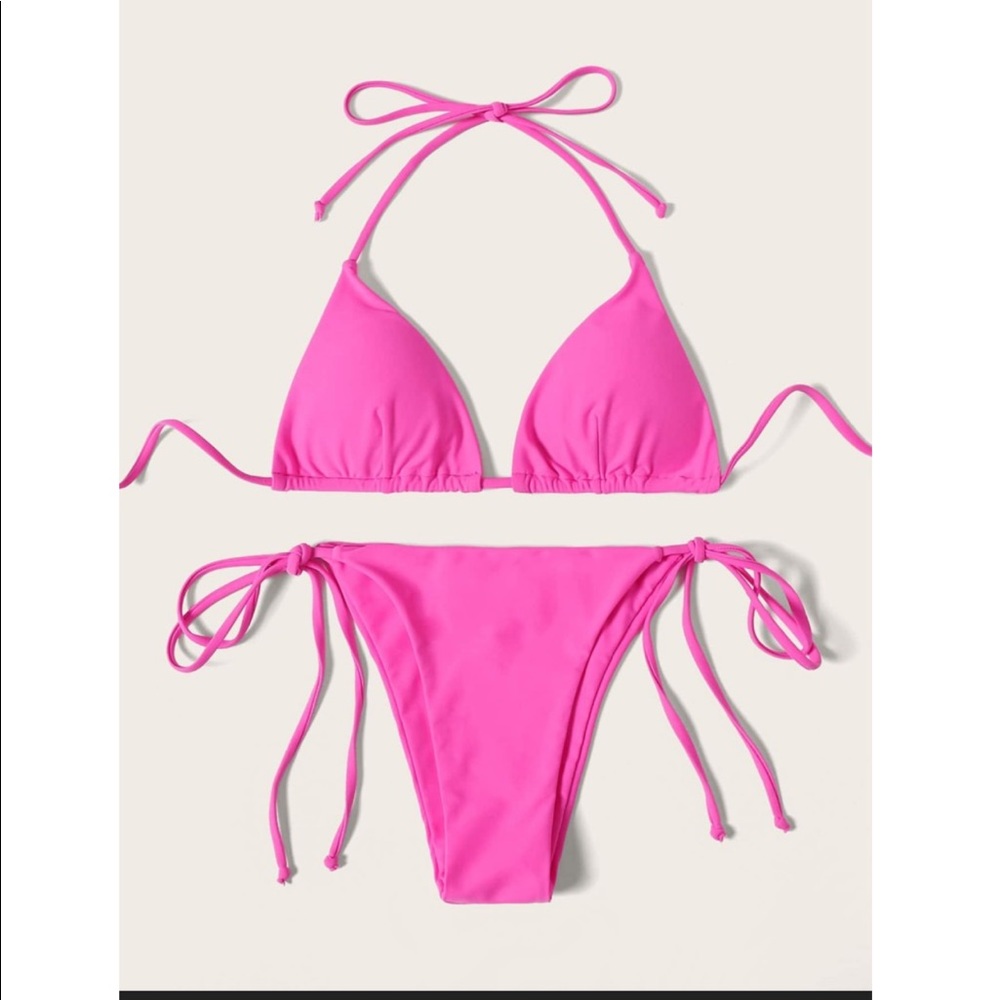 Neon pink bikini